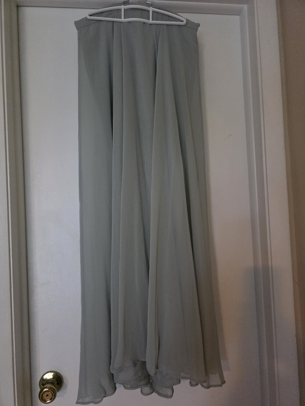 Jenny Yoo Hampton Soft Sage Chiffon Maxi Skirt